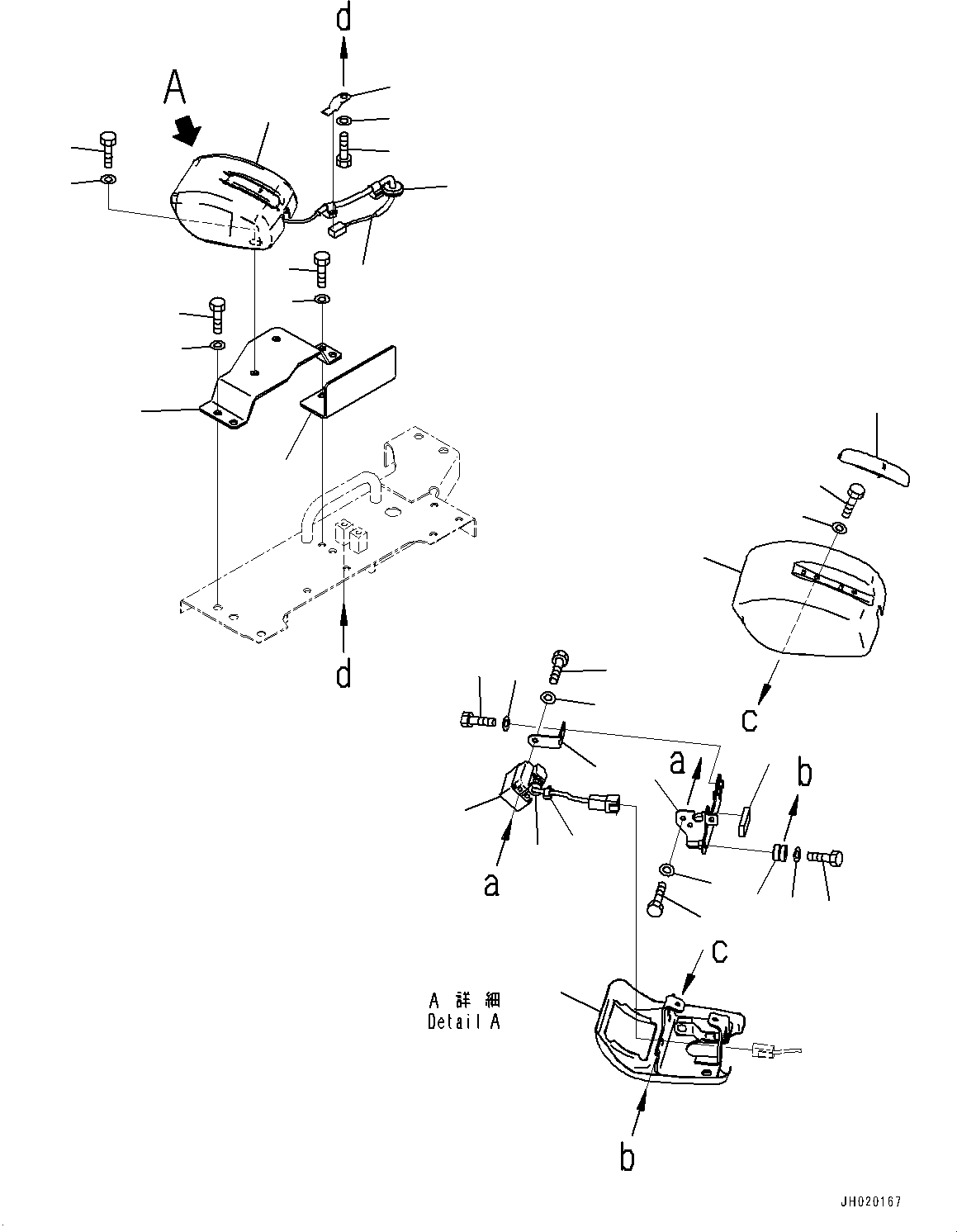 Komatsu parts book diagram for PC490LC-11 S/N 87001-UP (For KAL): KOMVISION CAMERA, R.H.(#85396-)