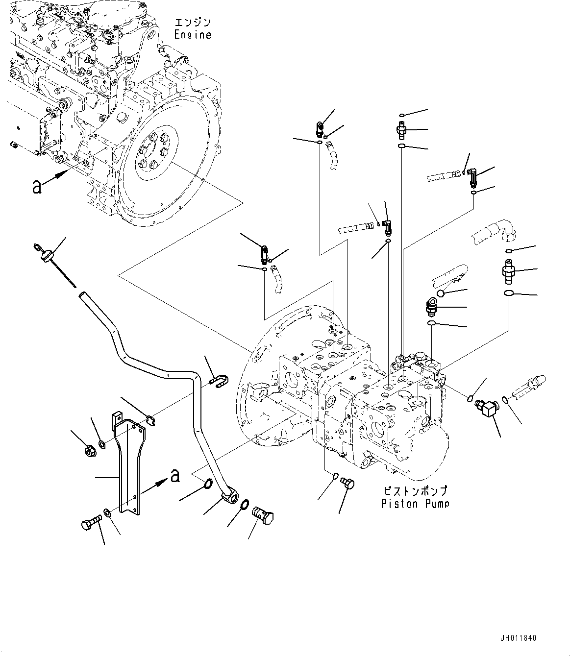 Komatsu parts book diagram for PC490LC-11 S/N 87001-UP (For KAL): HYDRAULIC PUMP RELATED PARTS, (#85001-)