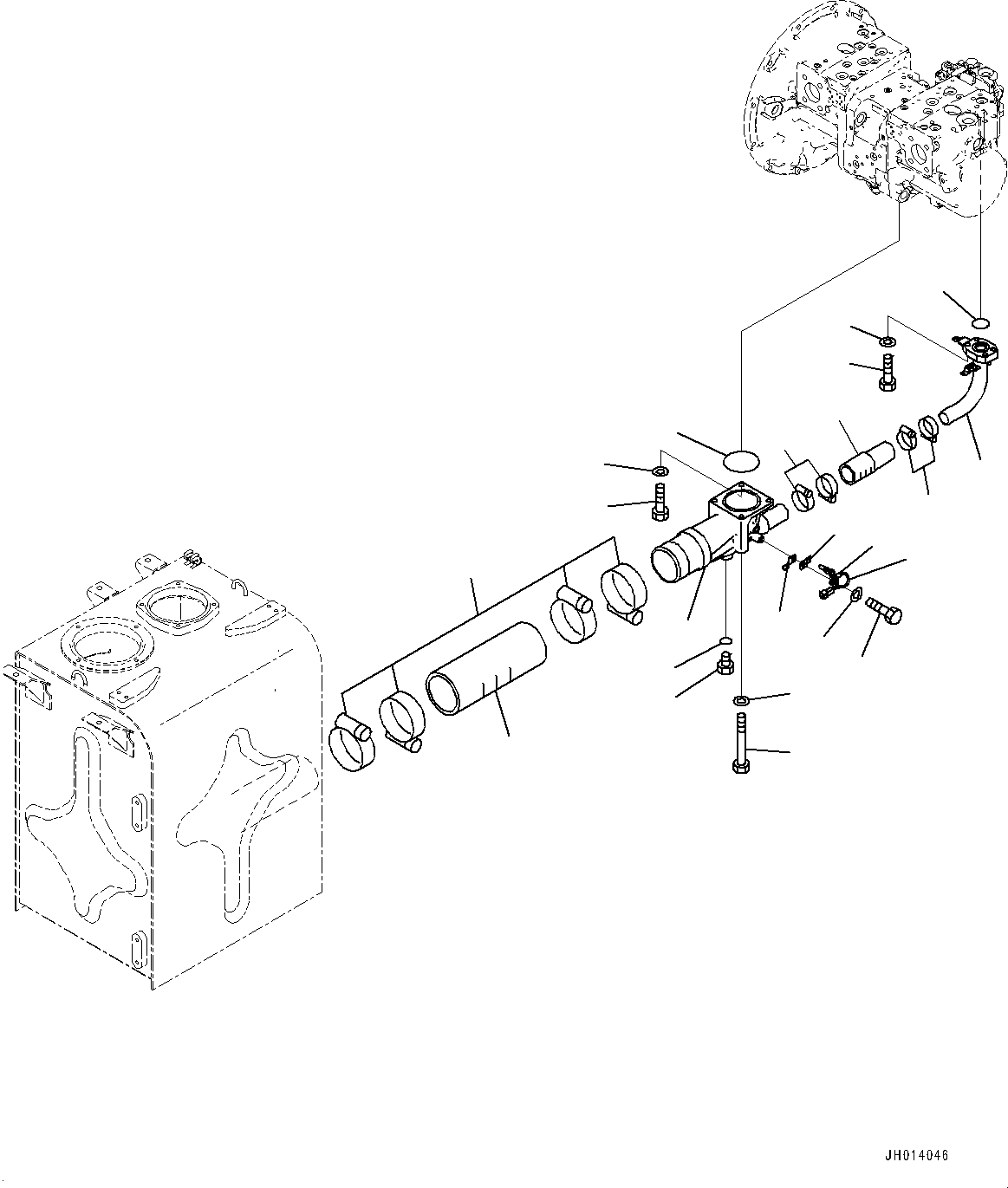 Komatsu parts book diagram for PC490LC-11 S/N 87001-UP (For KAL): SUCTION PIPING, (#85001-)