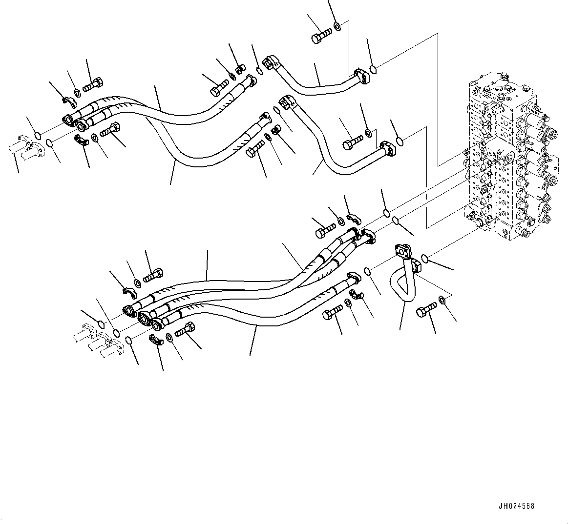 Komatsu parts book diagram for PC490LC-11 S/N 87001-UP (For KAL): ARM AND BUCKET PIPING, PIPING(#85001-)