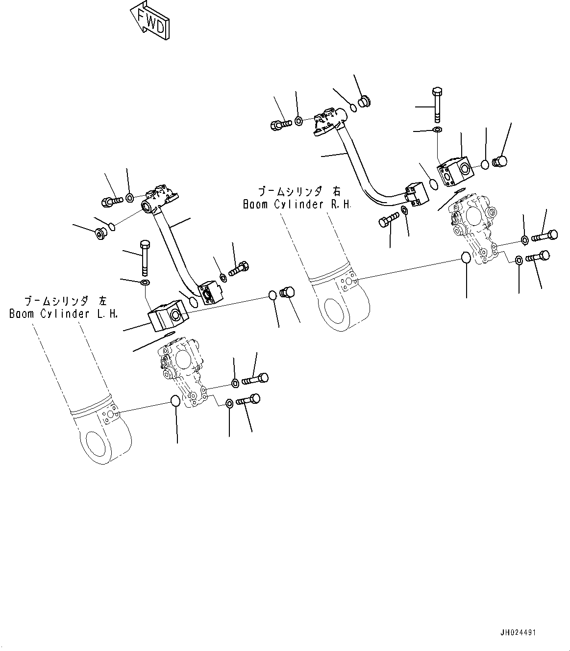 Komatsu parts book diagram for PC490LC-11 S/N 87001-UP (For KAL): ANTI-DROP VALVE, BOOM ANTI-DROP VALVE MOUNTING(#85001-)