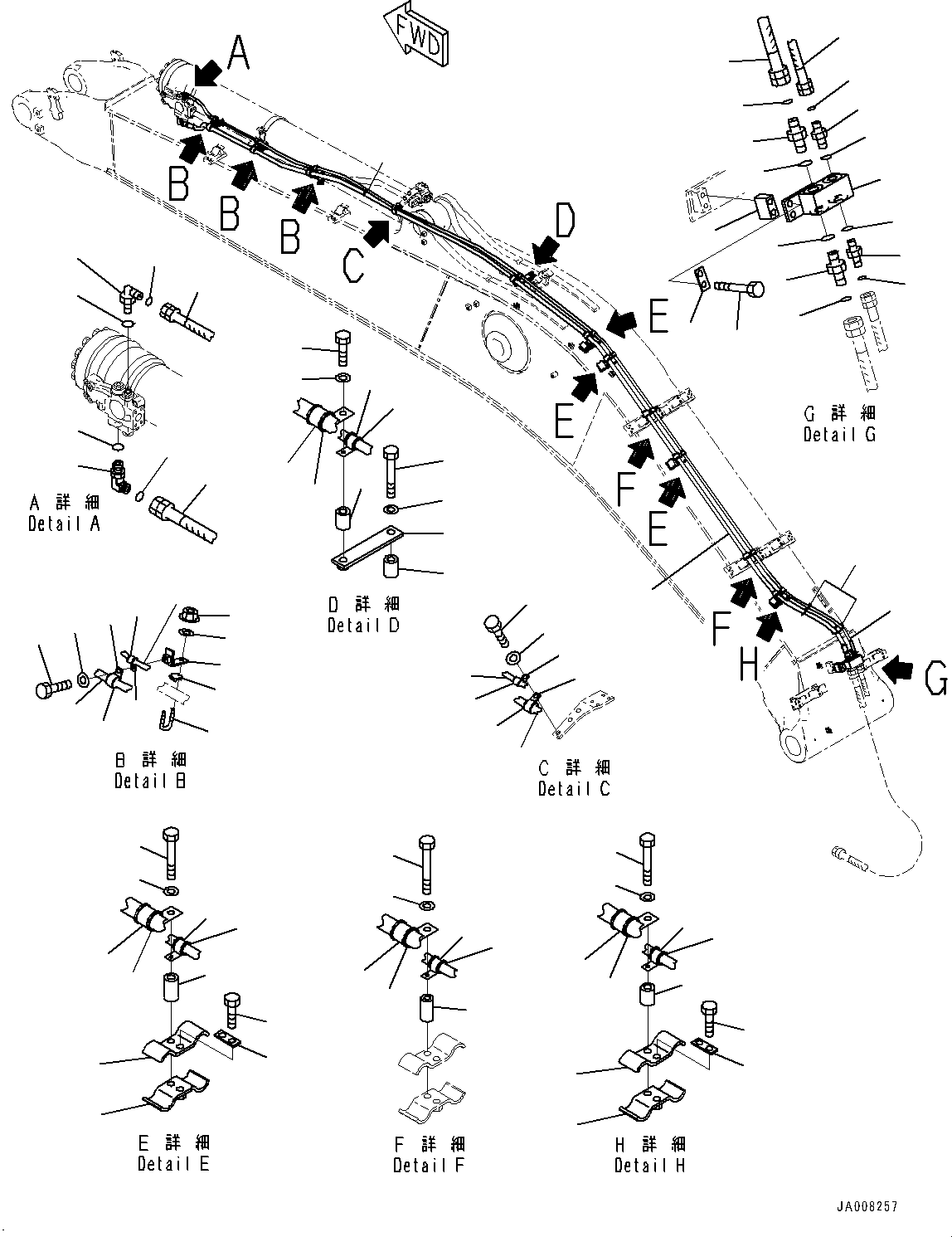Komatsu parts book diagram for PC490LC-11 S/N 87001-UP (For KAL): ANTI-DROP VALVE, ARM ANTI-DROP VALVE PIPING(#85001-)