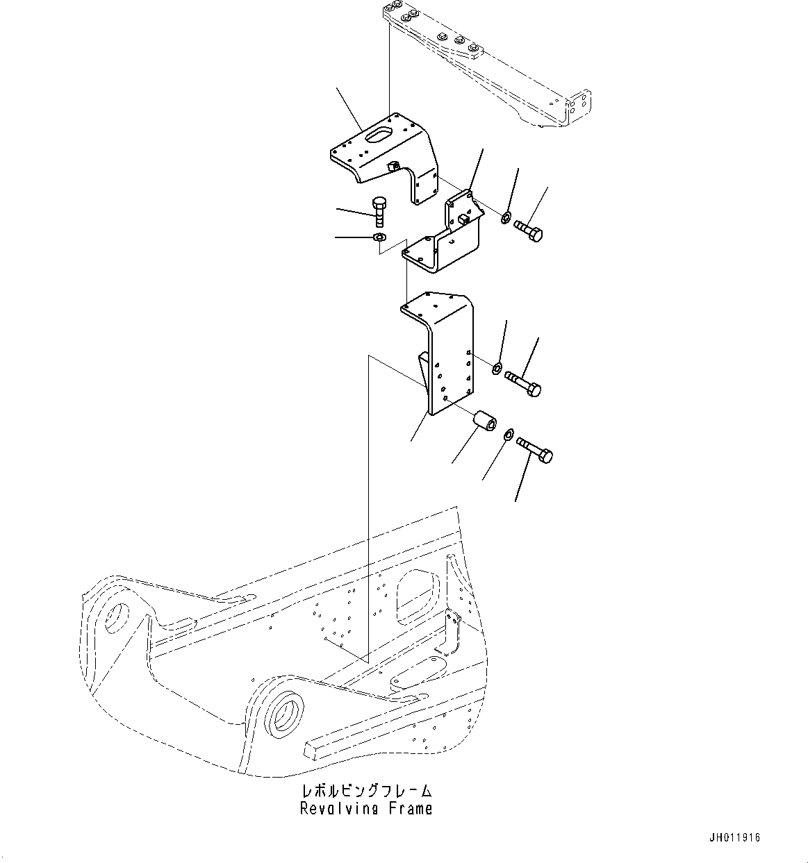 Komatsu parts book diagram for PC490LC-11 S/N 87001-UP (For KAL): ADDITIONAL ACTUATOR PIPING, PIPING, R.H. (1/2)(#87001-)