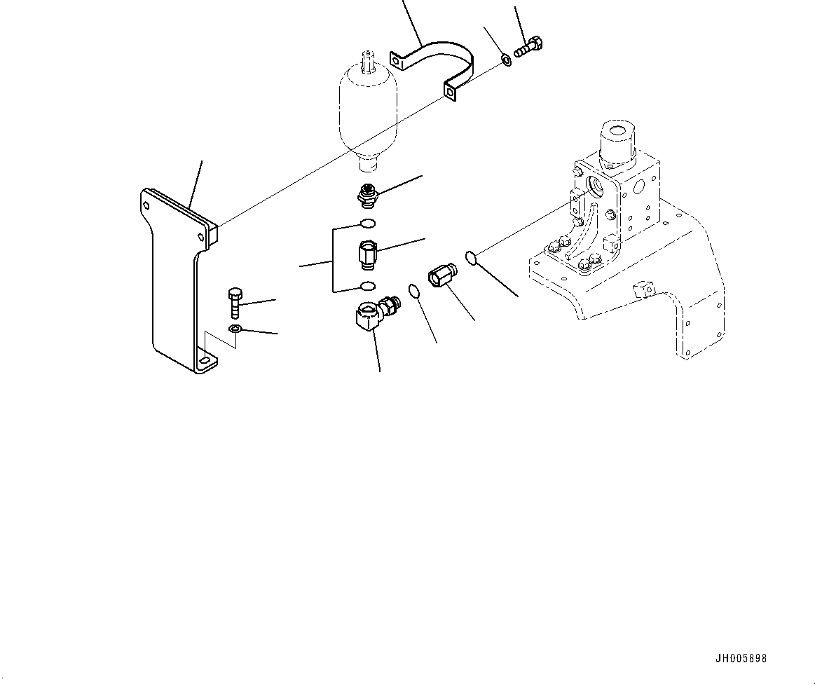 Komatsu parts book diagram for PC490LC-11 S/N 87001-UP (For KAL): ADDITIONAL ACTUATOR PIPING, ACCUMULATOR MOUNTING(#87001-)