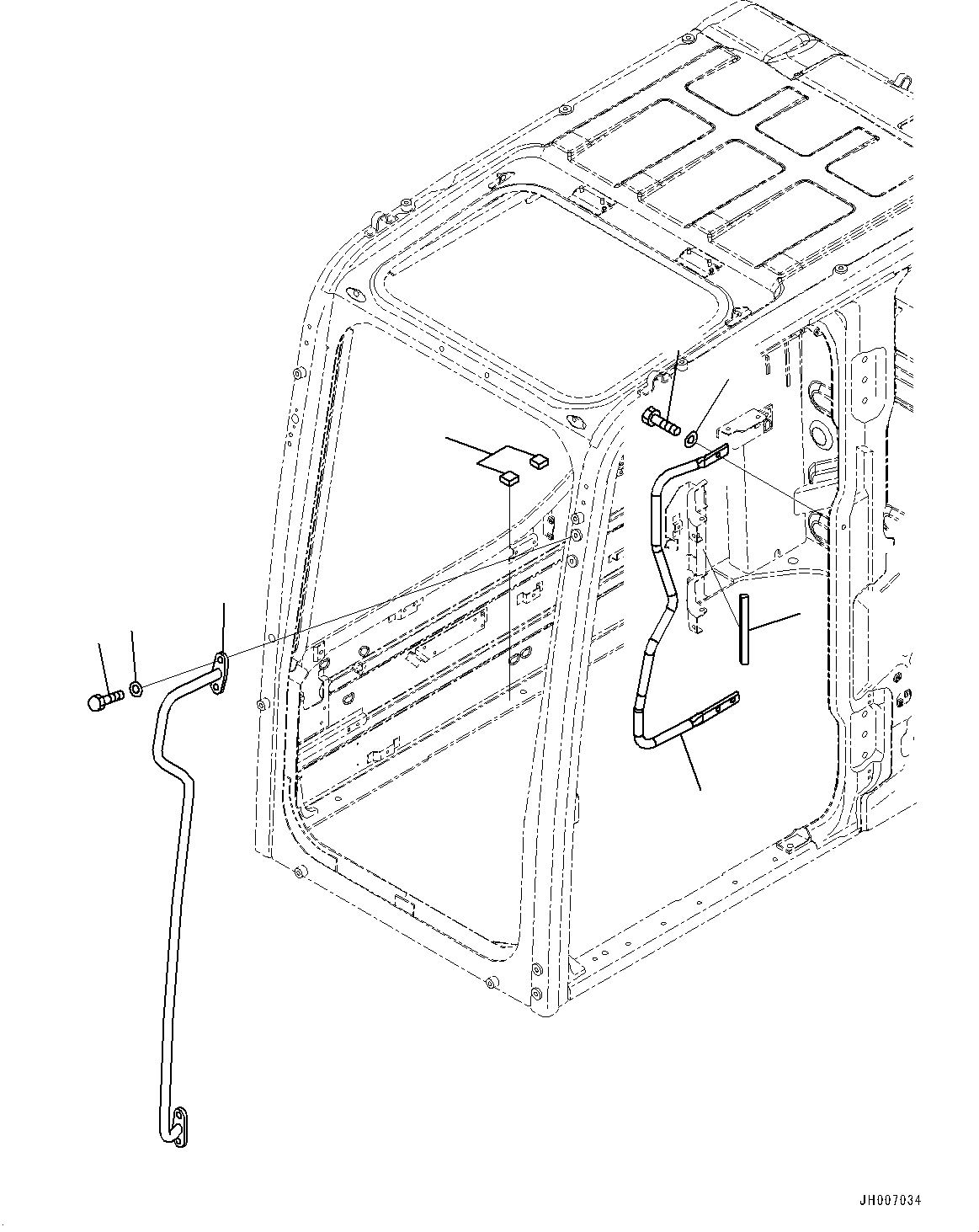 Komatsu parts book diagram for PC490LC-11 S/N 87001-UP (For KAL): CAB, GRIP(#87001-)