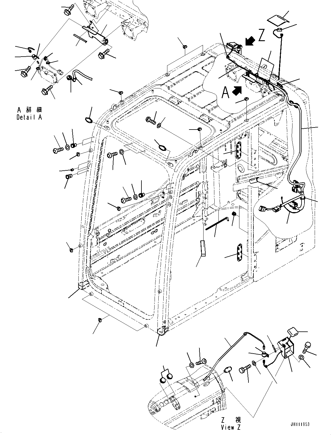 Komatsu parts book diagram for PC490LC-11 S/N 87001-UP (For KAL): CAB, GATEWAY FUNCTION CONTROLLER ANTENNA(#87001-)