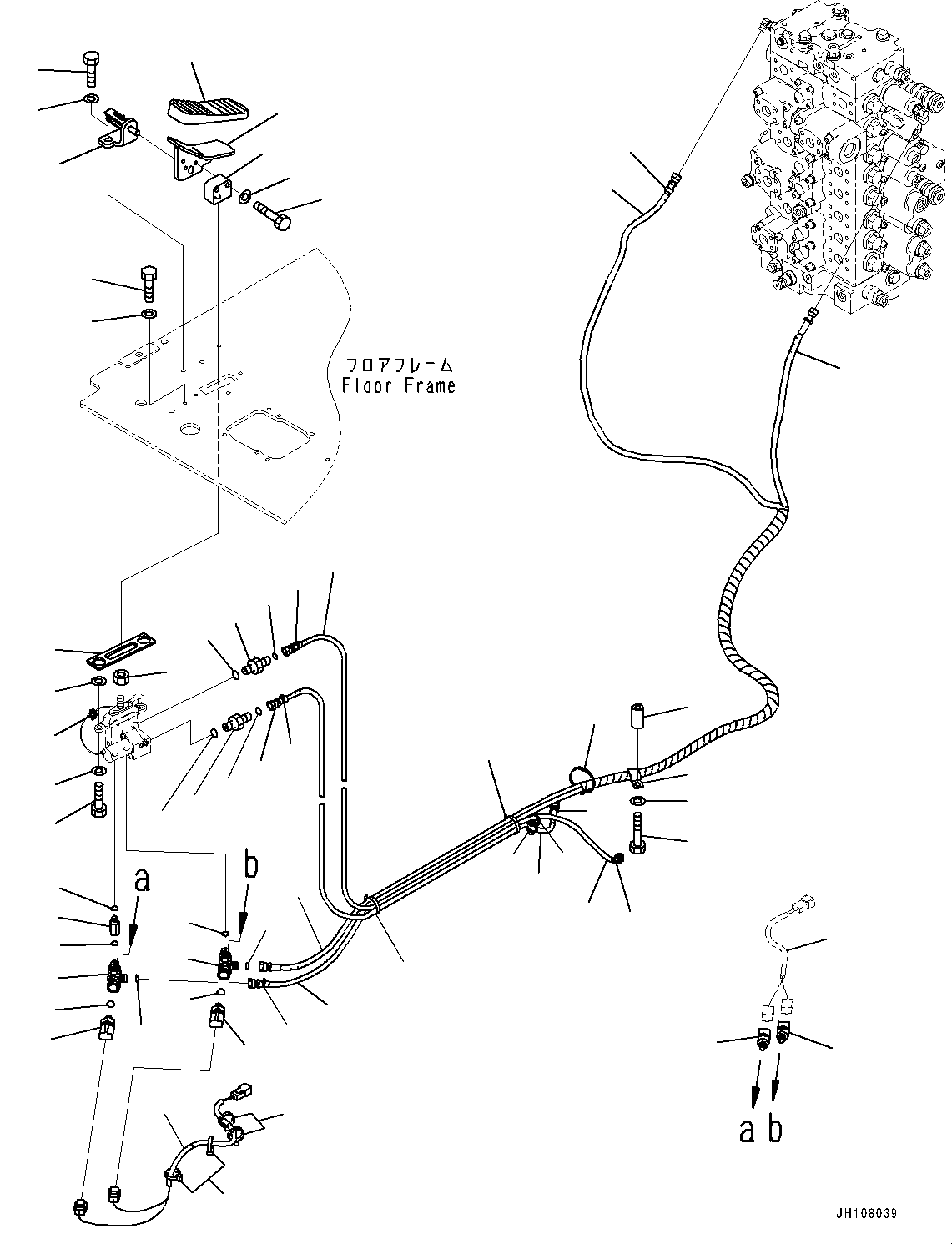 Komatsu parts book diagram for PC490LC-11 S/N 87001-UP (For KAL): CAB, FLOOR, 1ST ATTACHMENT CONTROL(#87001-)