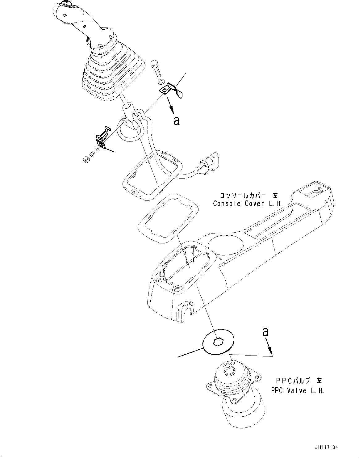 Komatsu parts book diagram for PC490LC-11 S/N 87001-UP (For KAL): CAB, FLOOR, WORK EQUIPMENT CONTROL LEVER RELATED PARTS, L.H.(#87001-)