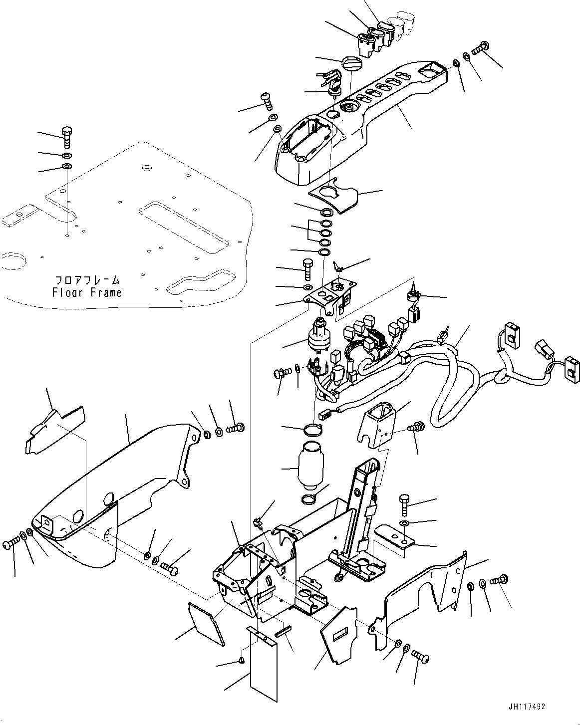 Komatsu parts book diagram for PC490LC-11 S/N 87001-UP (For KAL): CAB, FLOOR, CONSOLE, R.H.(#87001-)