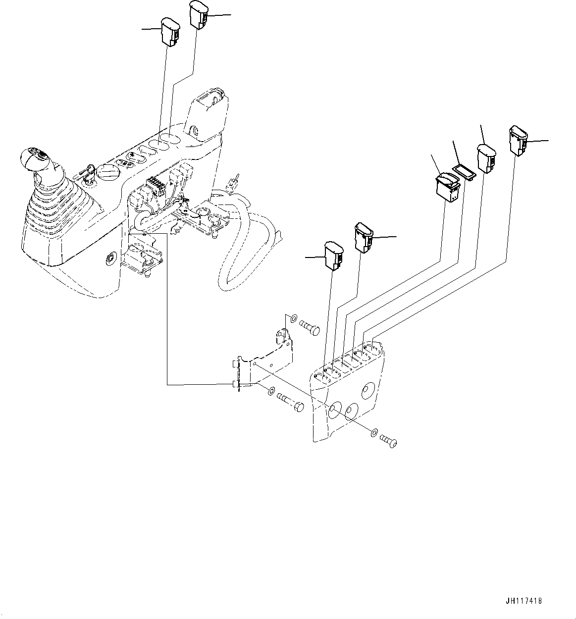 Komatsu parts book diagram for PC490LC-11 S/N 87001-UP (For KAL): ADDITIONAL SWITCH, (#87001-)