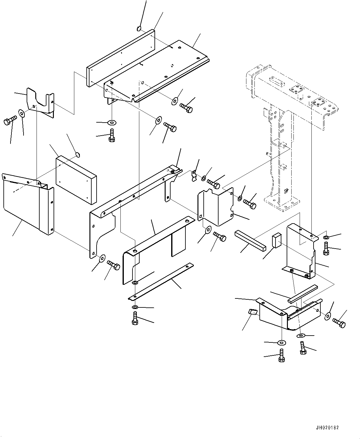 Komatsu parts book diagram for PC490LC-11 S/N 87001-UP (For KAL): MACHINE CAB PARTITION, COVER (1/3)(#85001-)