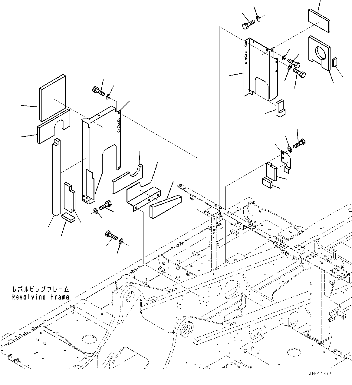 Komatsu parts book diagram for PC490LC-11 S/N 87001-UP (For KAL): MACHINE CAB PARTITION, COVER (3/3)(#85001-)