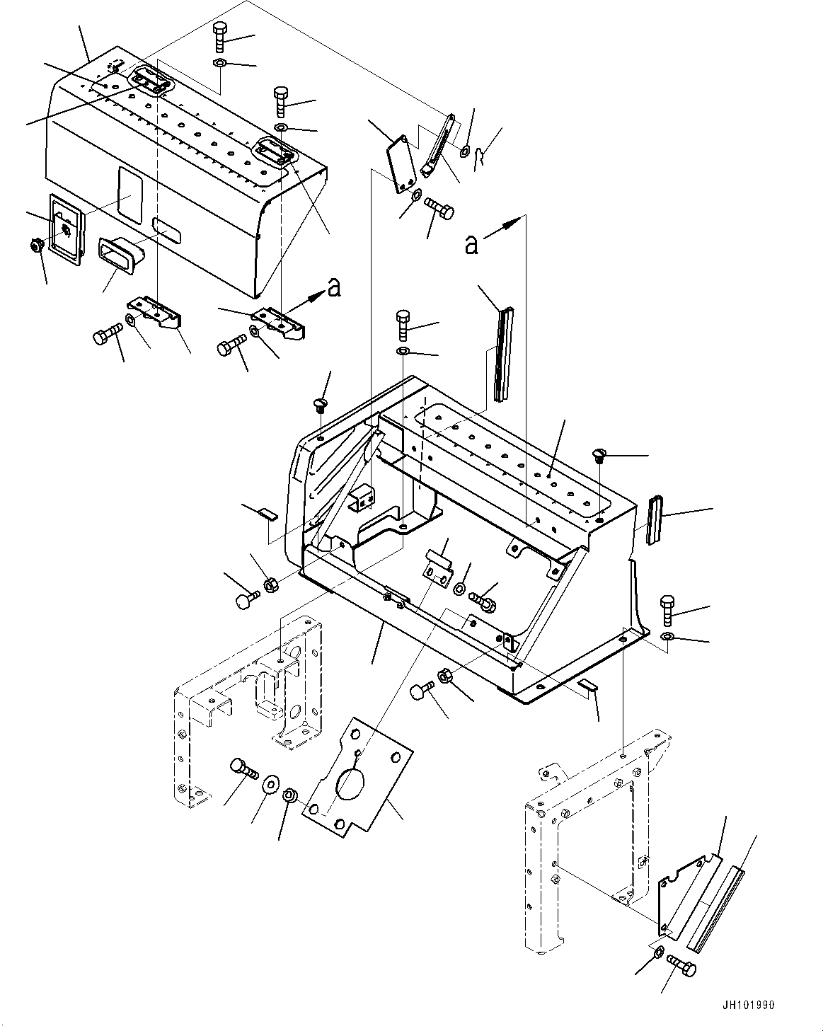 Komatsu parts book diagram for PC490LC-11 S/N 87001-UP (For KAL): RIGHT SIDE CASE, DEF TANK COVER(#85001-)
