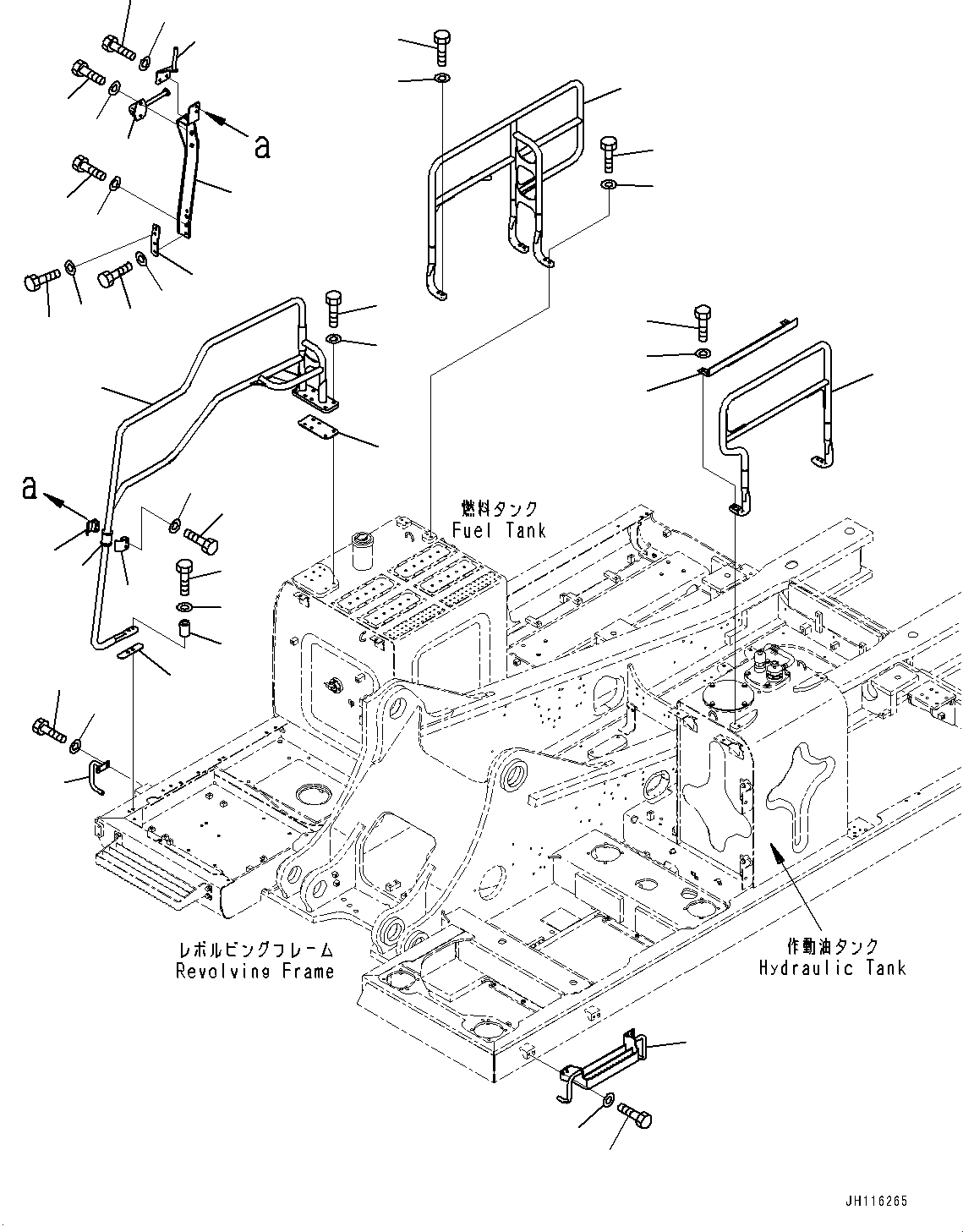 Komatsu parts book diagram for PC490LC-11 S/N 87001-UP (For KAL): HANDRAIL, FRONT(#85001-)