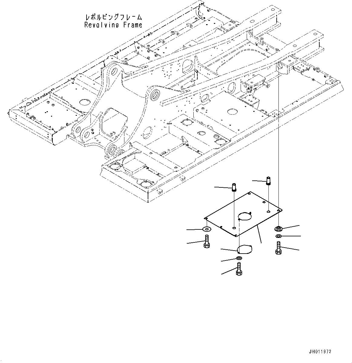 Komatsu parts book diagram for PC490LC-11 S/N 87001-UP (For KAL): UNDER COVER, CENTER(#85404-)