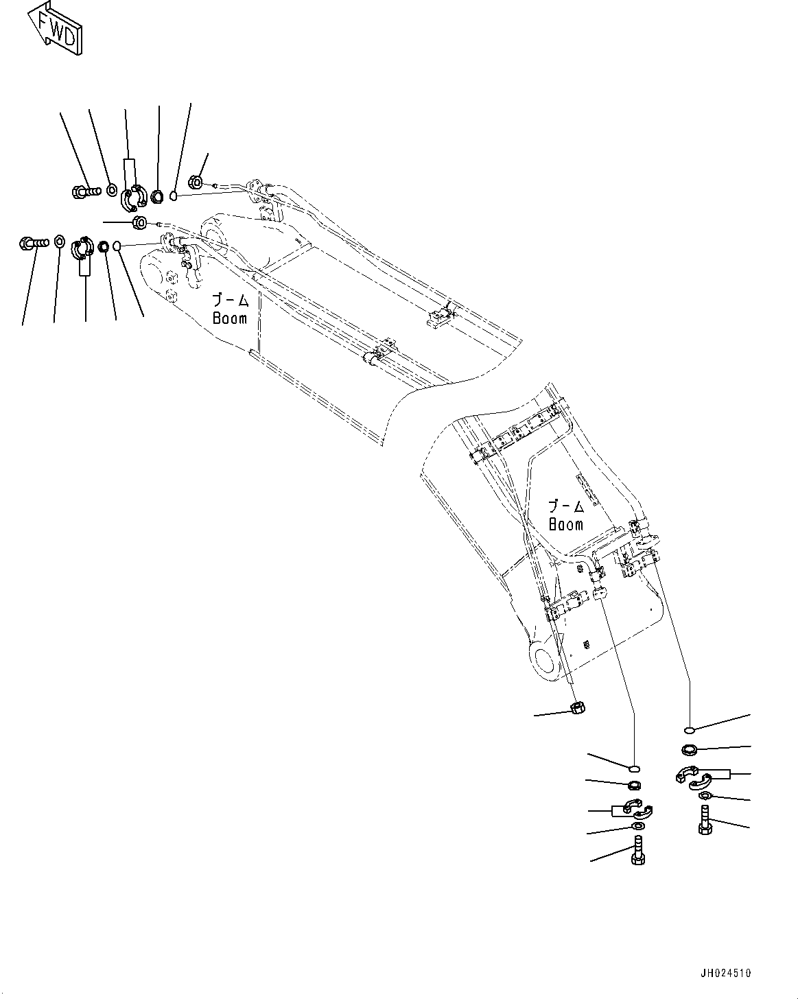 Komatsu parts book diagram for PC490LC-11 S/N 87001-UP (For KAL): BOOM, BLIND PARTS (2/3)(#85001-)