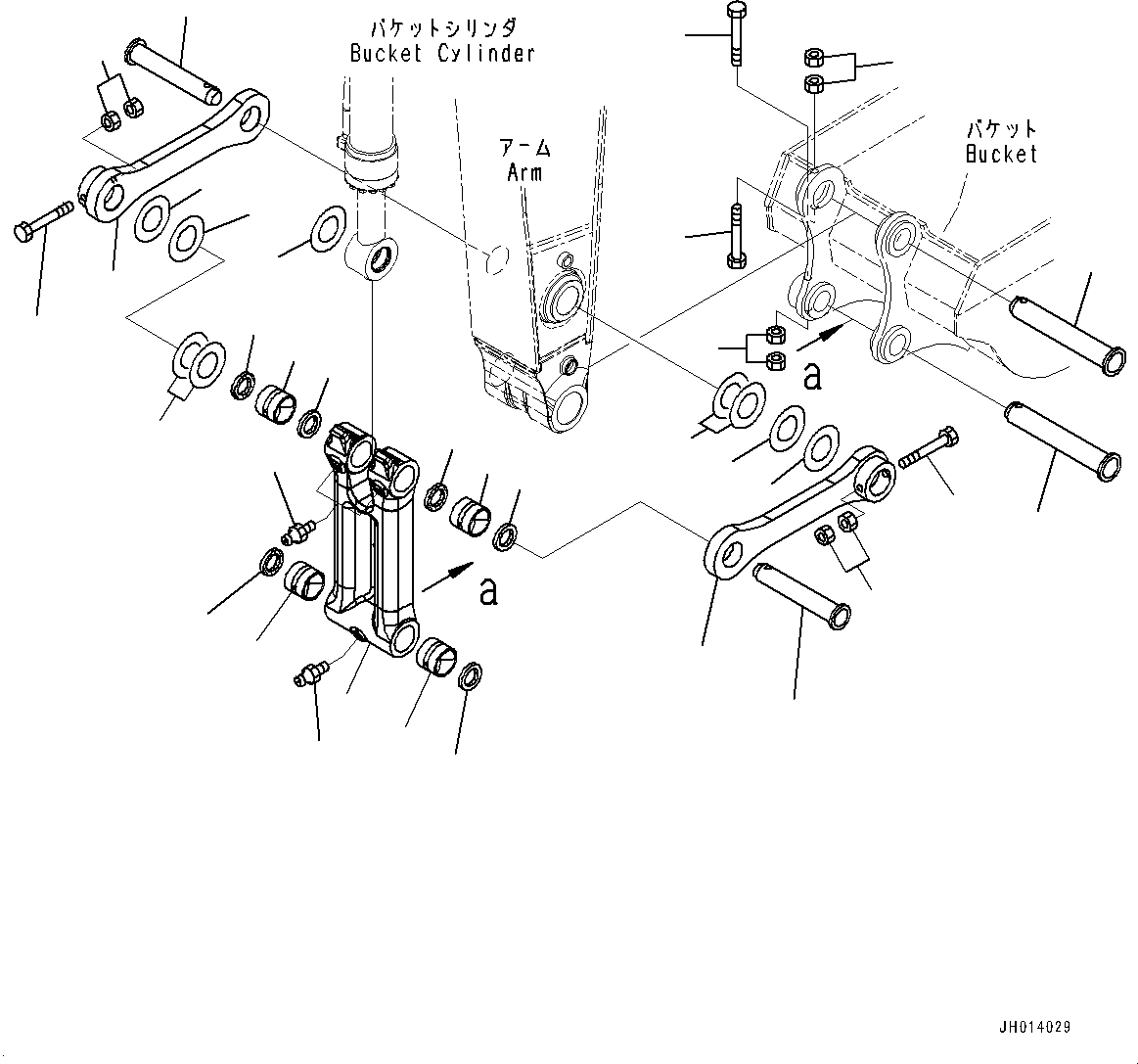 Komatsu parts book diagram for PC490LC-11 S/N 87001-UP (For KAL): ARM, BUCKET LINK(#85001-)