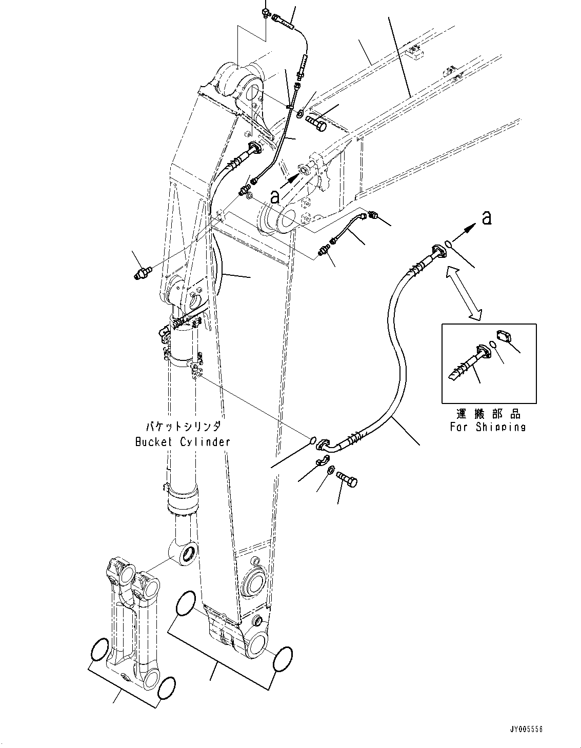 Komatsu parts book diagram for PC490LC-11 S/N 87001-UP (For KAL): ARM, BUCKET CYLINDER HOSE AND LUBRICATION PIPING(#85001-)