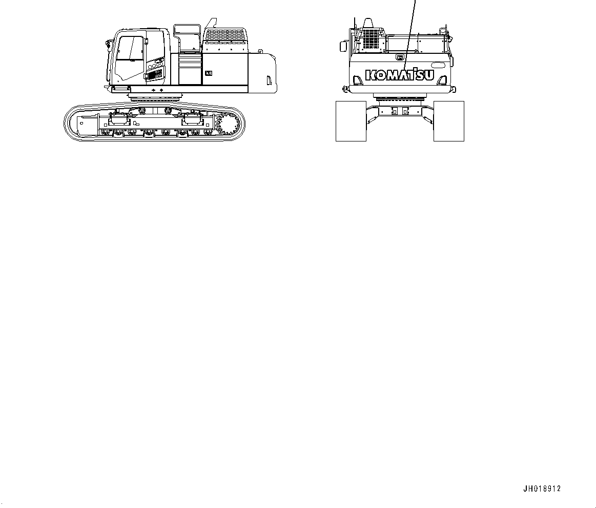 Komatsu parts book diagram for PC490LC-11 S/N 87001-UP (For KAL): KOMATSU LOGO, (#85001-)