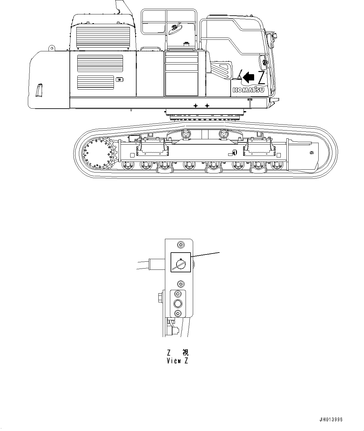 Komatsu parts book diagram for PC490LC-11 S/N 87001-UP (For KAL): CAUTION PLATES, BATTERY, (#85001-)