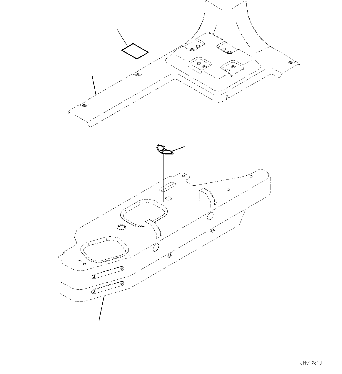 Komatsu parts book diagram for D155AXI-8E0 S/N 110001-UP: RIPPER CONTROL PLATE, (#100040-)