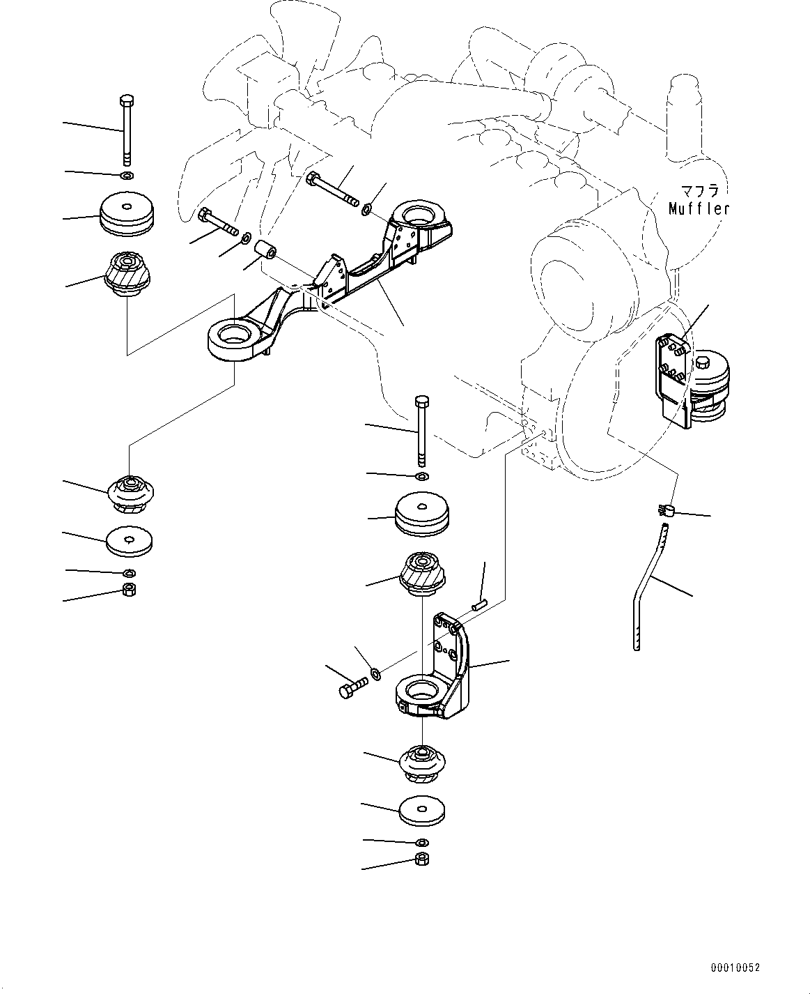 Komatsu parts book diagram for PC450LC-8R S/N 79001-UP: ENGINE MOUNTING, (#75001-)