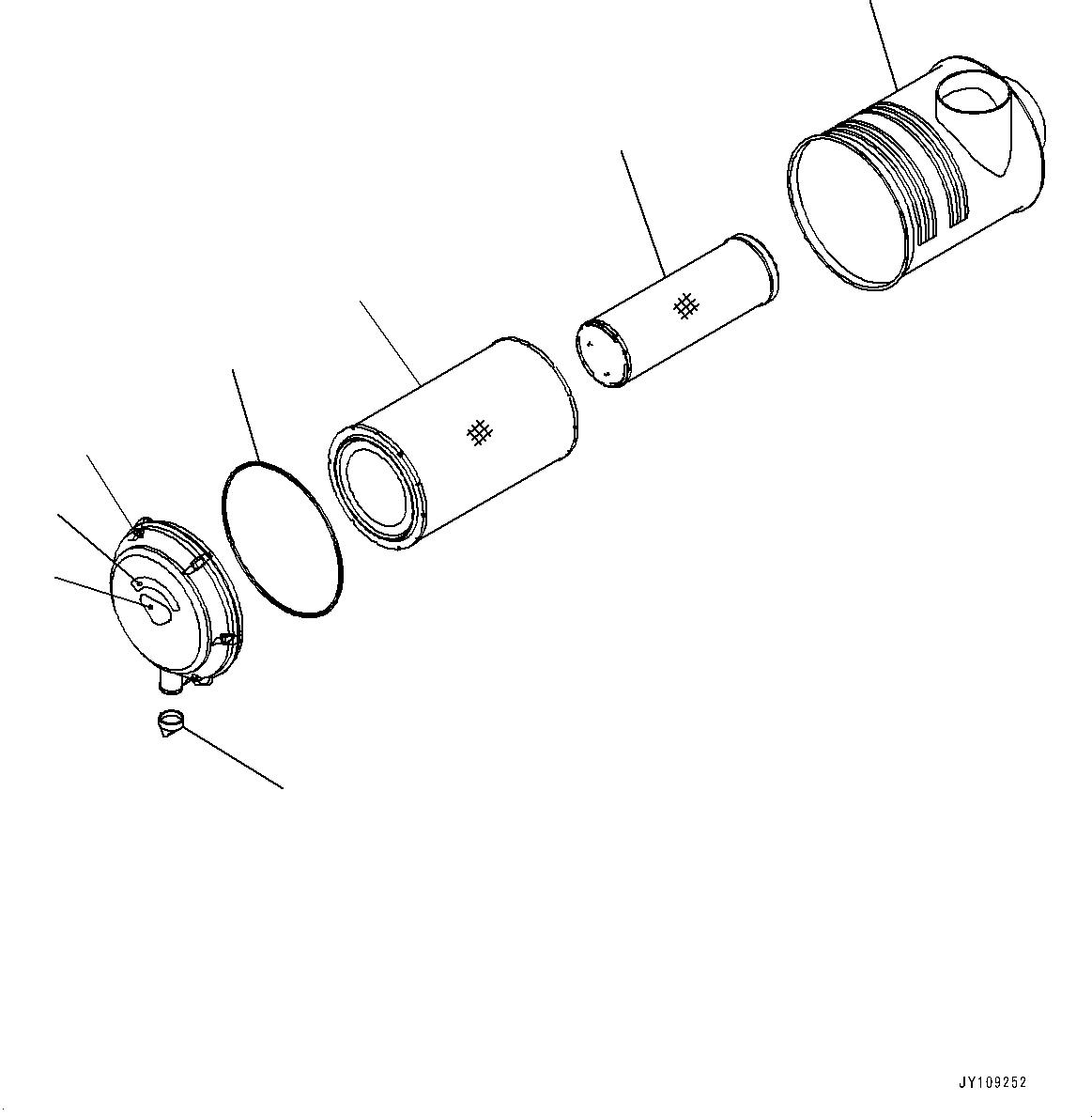 Komatsu parts book diagram for PC450LC-8R S/N 79001-UP: AIR CLEANER, INNER PARTS, AIR CLEANER(#75001-)
