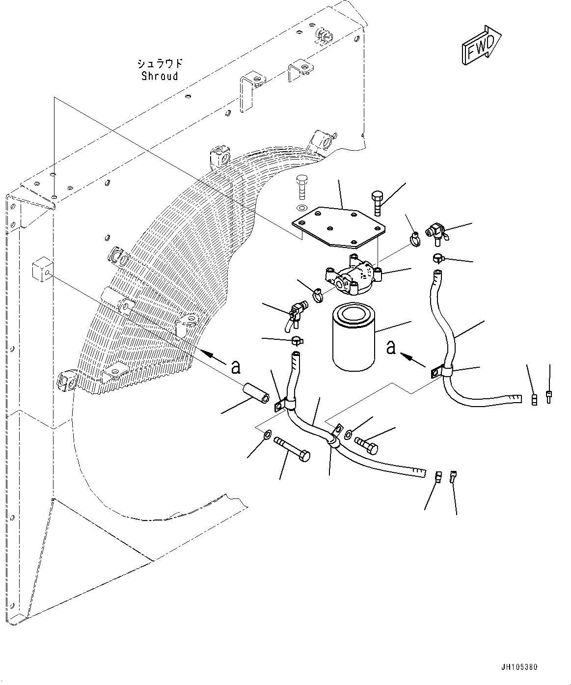 Komatsu parts book diagram for PC450LC-8R S/N 79001-UP: COOLANT FILTER, (#75001-)