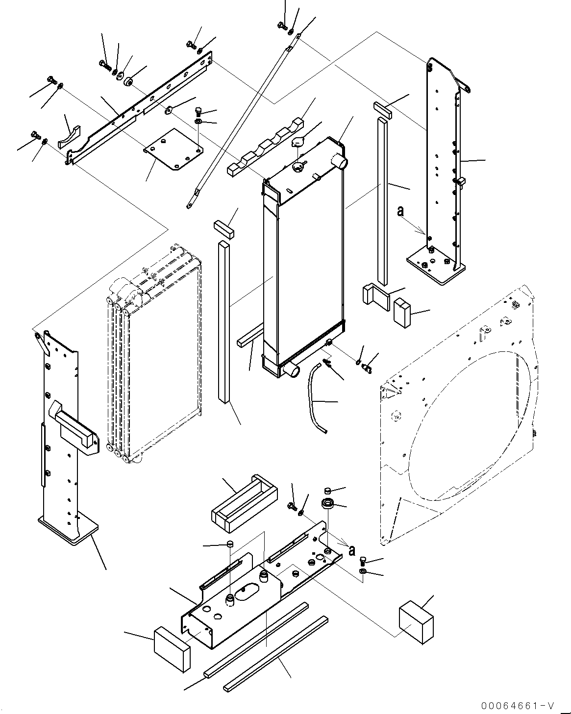 Komatsu parts book diagram for PC450LC-8R S/N 79001-UP: COOLING SYSTEM, RADIATOR(#75001-75096)