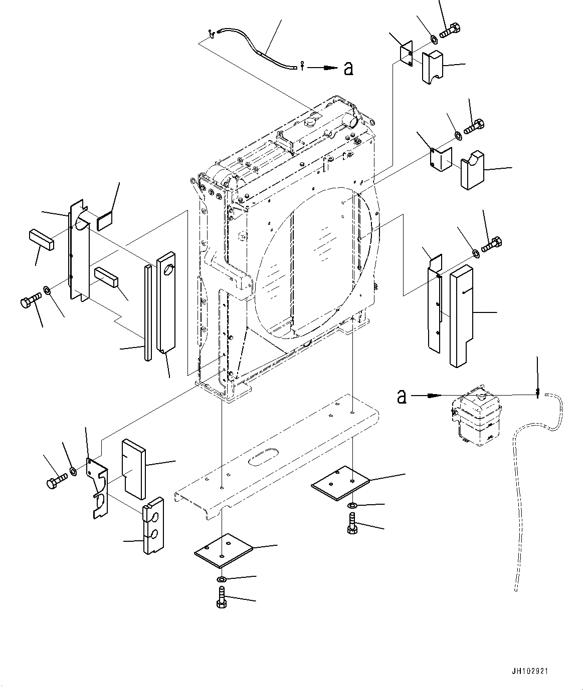 Komatsu parts book diagram for PC450LC-8R S/N 79001-UP: COOLING SYSTEM, COVER(#75097-)