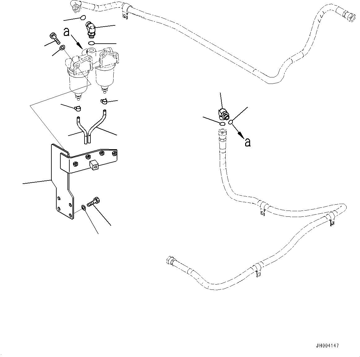 Komatsu parts book diagram for PC450LC-8R S/N 79001-UP: FUEL PIPING, WATER SEPARATOR MOUNTING(#75100-)
