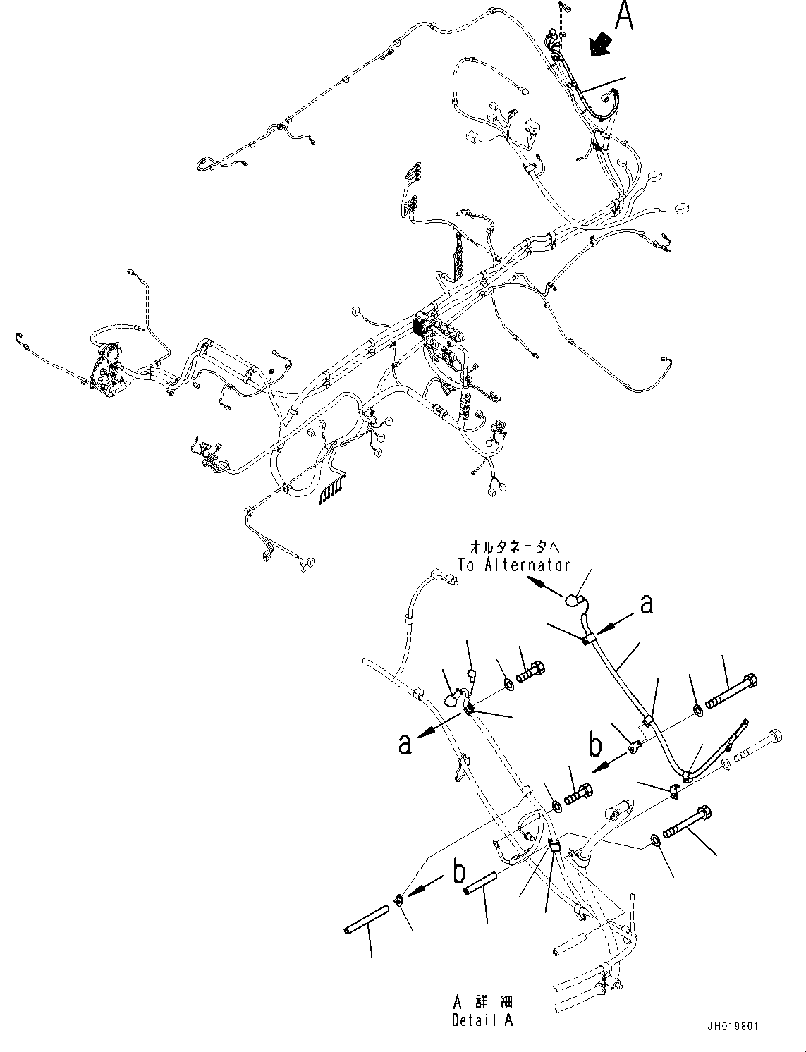 Komatsu parts book diagram for PC450LC-8R S/N 79001-UP: ELECTRIC WIRING HARNESS, MAIN WIRING HARNESS CLAMP (3/4)(#75001-)