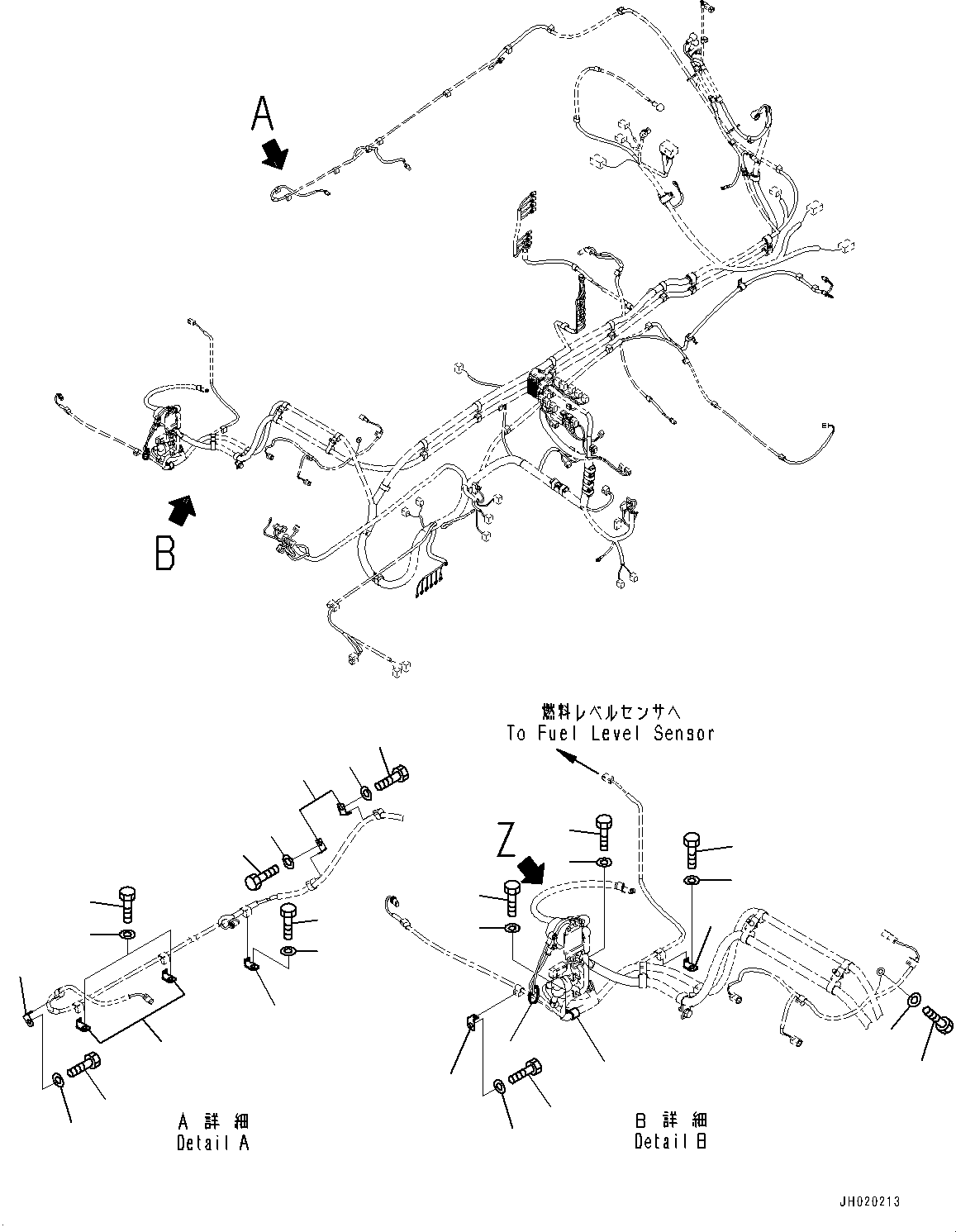 Komatsu parts book diagram for PC450LC-8R S/N 79001-UP: ELECTRIC WIRING HARNESS, MAIN WIRING HARNESS CLAMP (4/4)(#75001-75201)