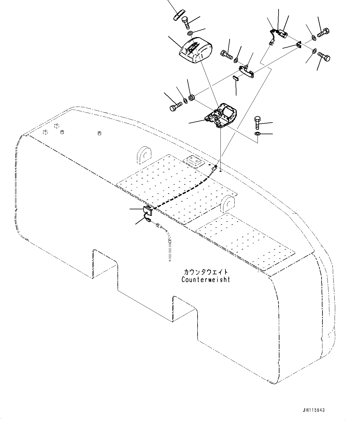 Komatsu parts book diagram for PC450LC-8R S/N 79001-UP: REARVIEW CAMERA, (1-CAMERA)(#77443-)