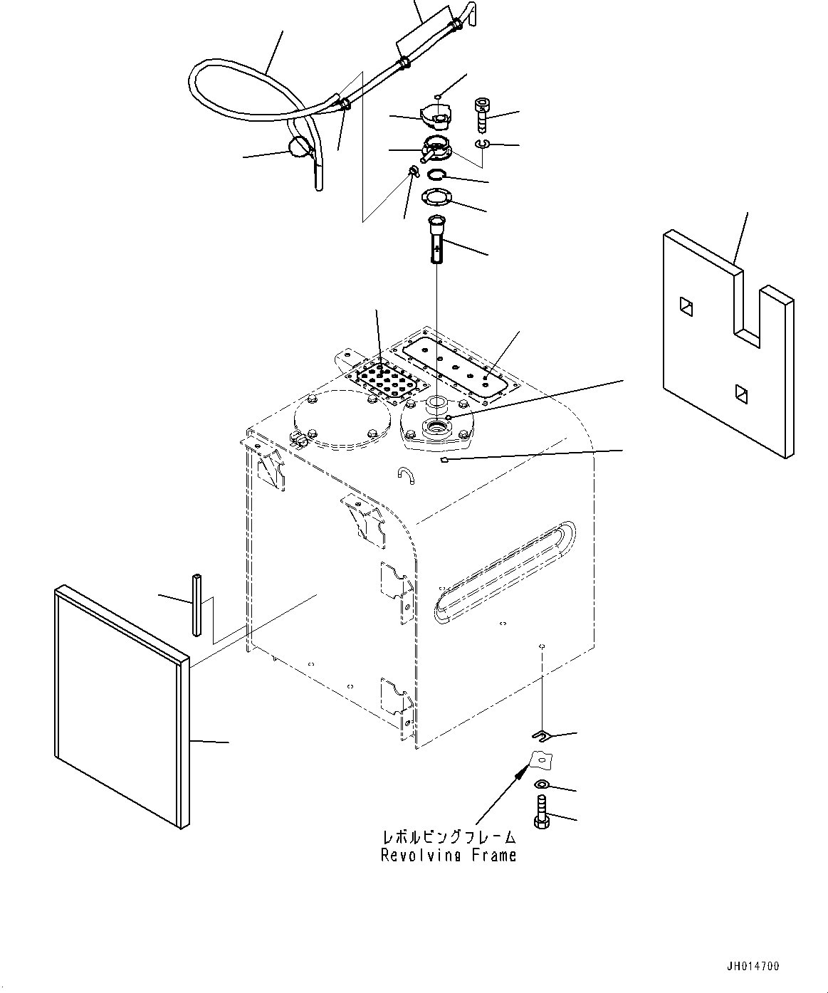 Komatsu parts book diagram for PC450LC-8R S/N 79001-UP: HYDRAULIC TANK, BREATHER MOUNTING(#75670-)