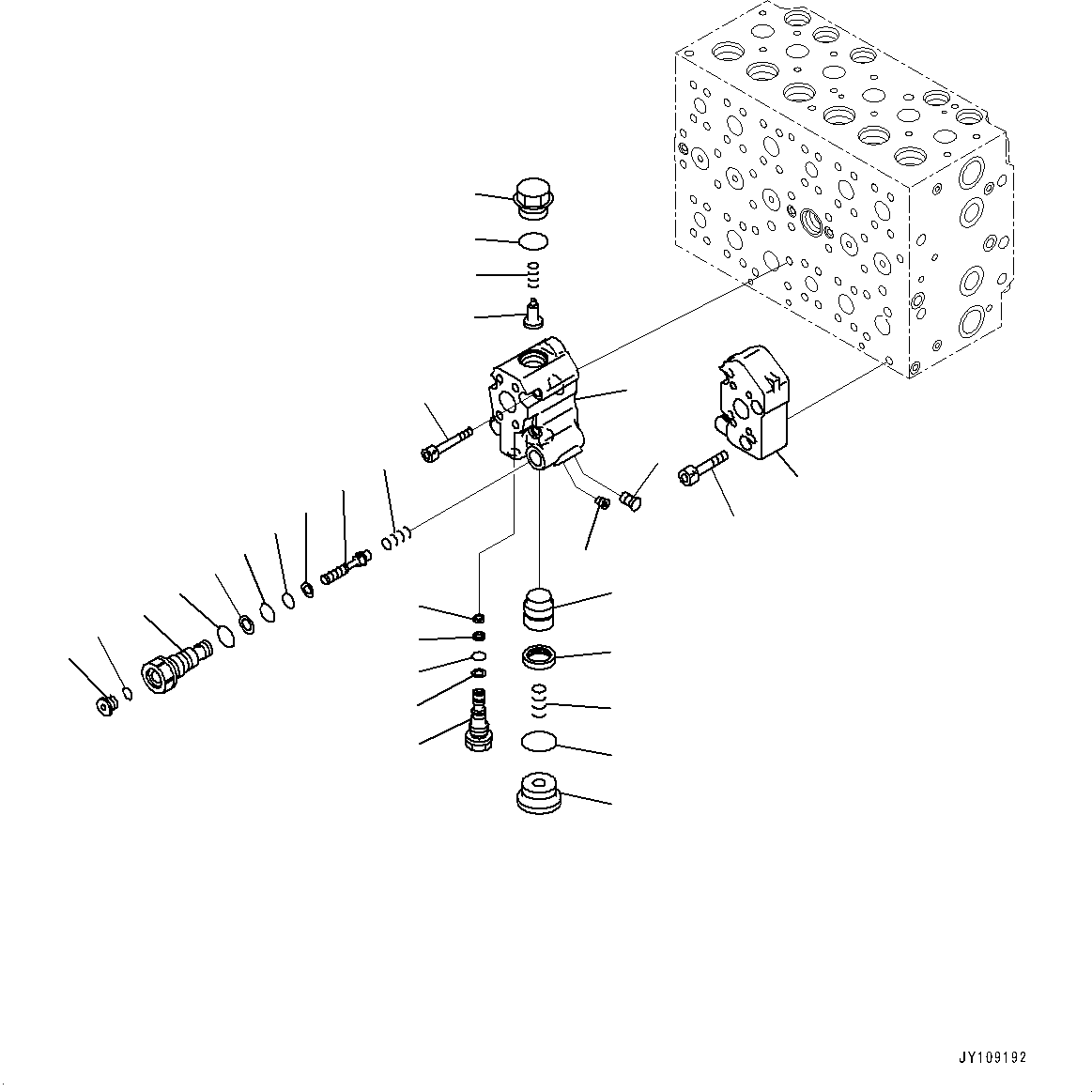 Komatsu parts book diagram for PC450LC-8R S/N 79001-UP: CONTROL VALVE, 8-SPOOL (18/23)(#76991-)