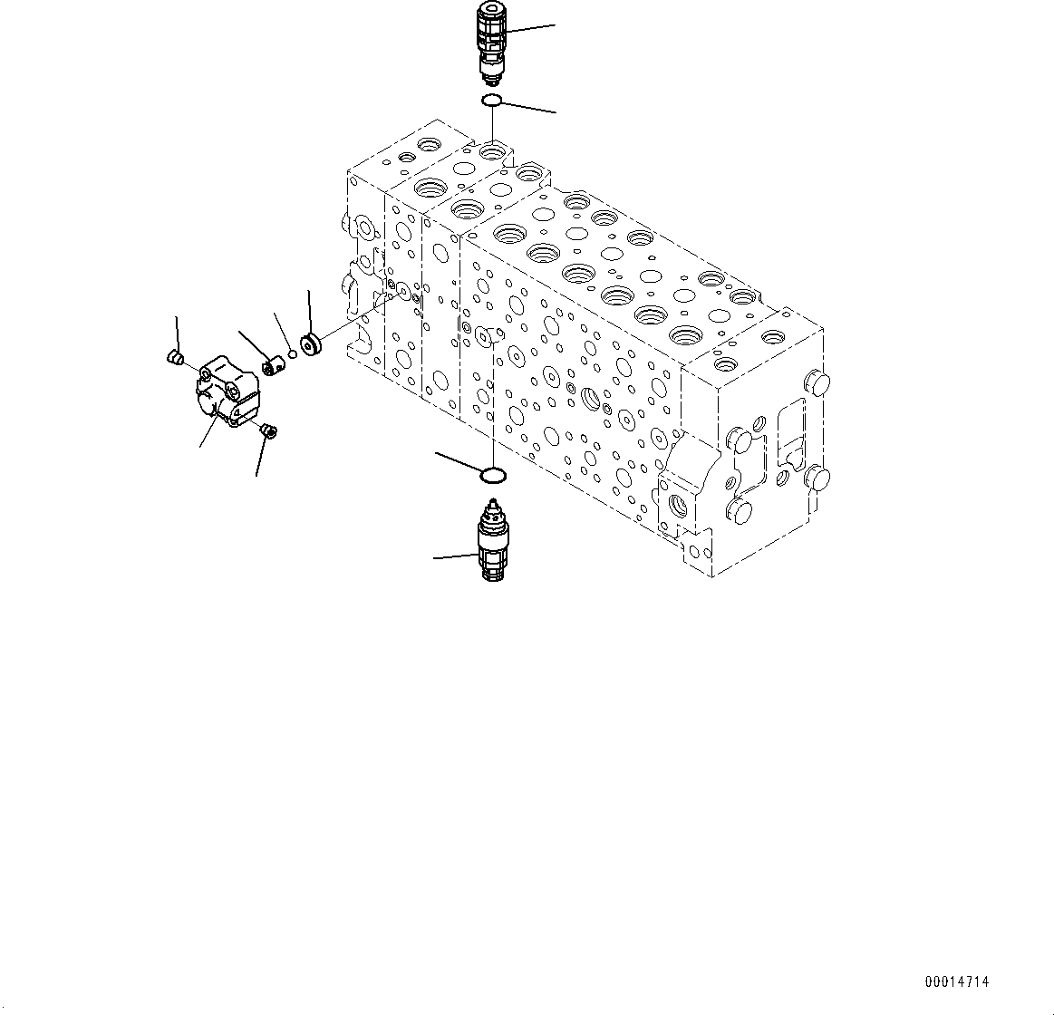 Komatsu parts book diagram for PC450LC-8R S/N 79001-UP: CONTROL VALVE, 8-SPOOL (23/23)(#75001-)