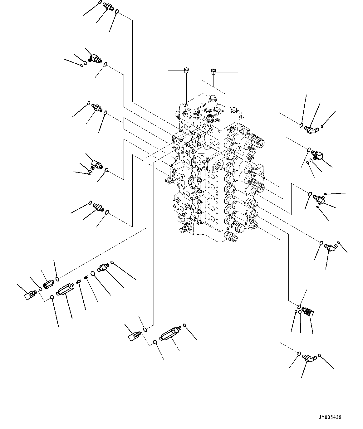 Komatsu parts book diagram for PC450LC-8R S/N 79001-UP: CONTROL VALVE, CONTROL VALVE RELATED PARTS (1/2) (1-SERVICE VALVE)(#75001-76897)
