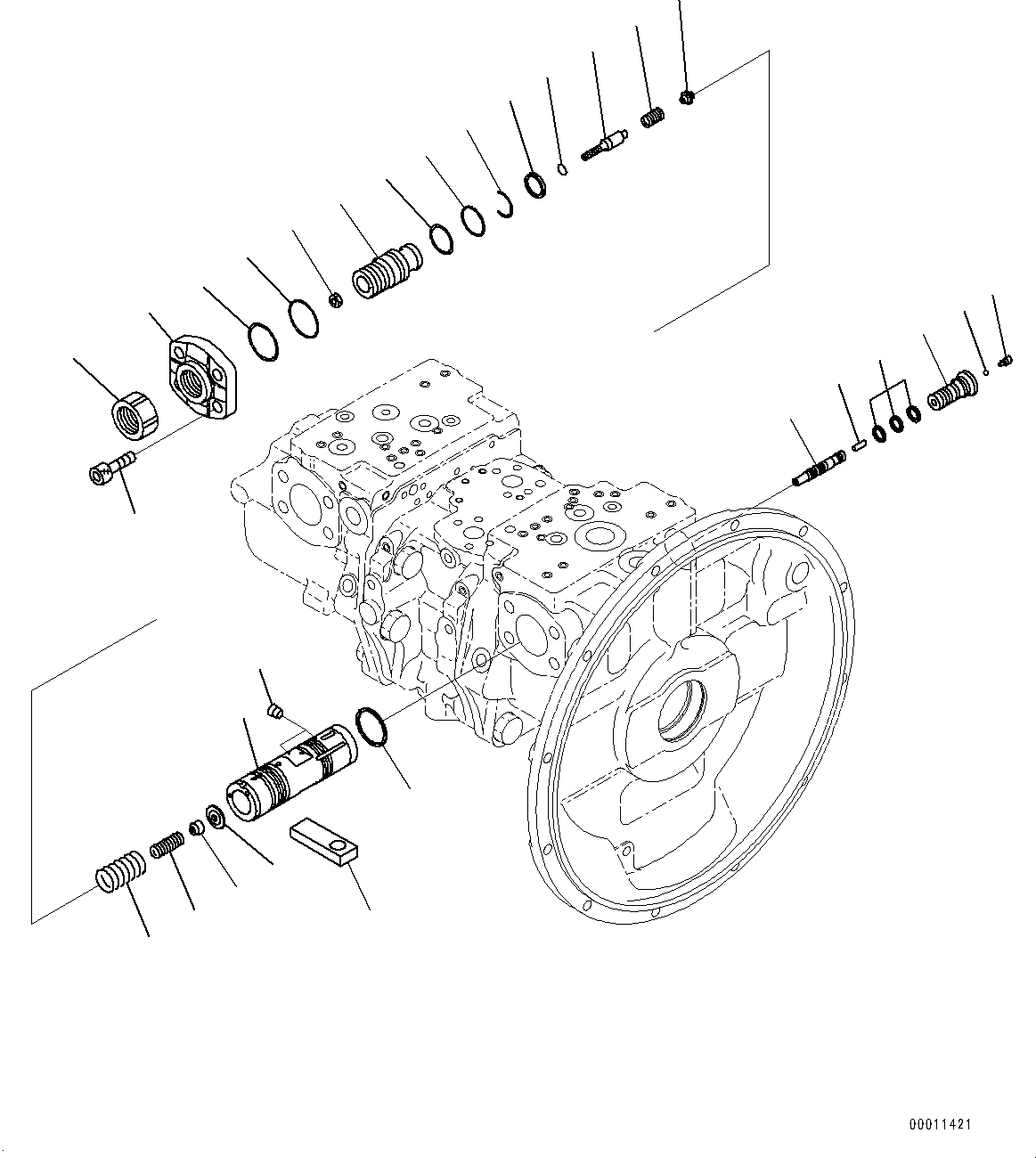 Komatsu parts book diagram for PC450LC-8R S/N 79001-UP: HYDRAULIC PUMP, PISTON PUMP (4/12)(#77289-)