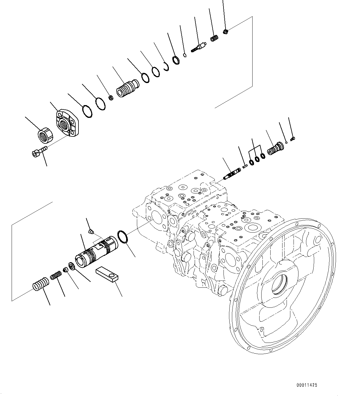 Komatsu parts book diagram for PC450LC-8R S/N 79001-UP: HYDRAULIC PUMP, PISTON PUMP (8/12)(#77289-)