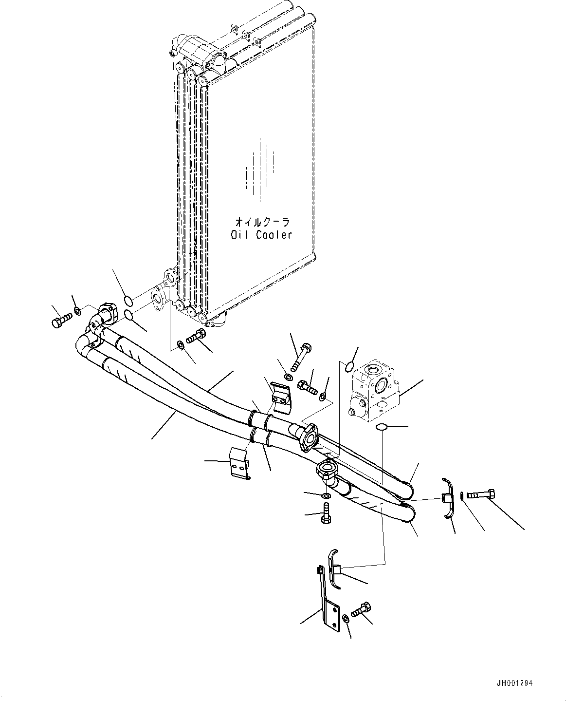 Komatsu parts book diagram for PC450LC-8R S/N 79001-UP: OIL COOLER PIPING, (#75001-)