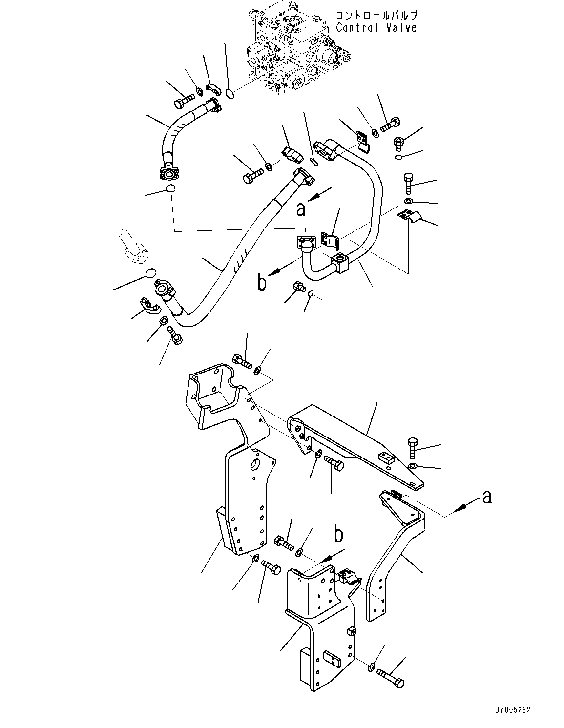 Komatsu parts book diagram for PC450LC-8R S/N 79001-UP: ACTUATOR PIPING, MAIN PIPING, L.H.(#75001-)