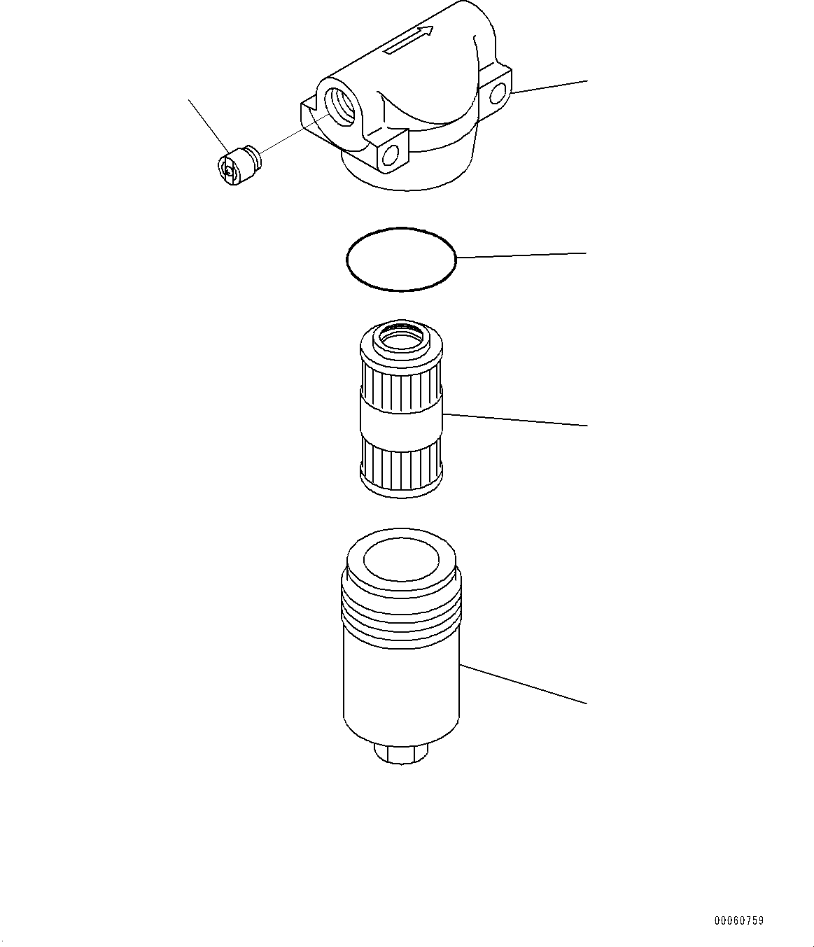Komatsu parts book diagram for PC450LC-8R S/N 79001-UP: ACTUATOR PIPING, PILOT FILTER(#75001-)
