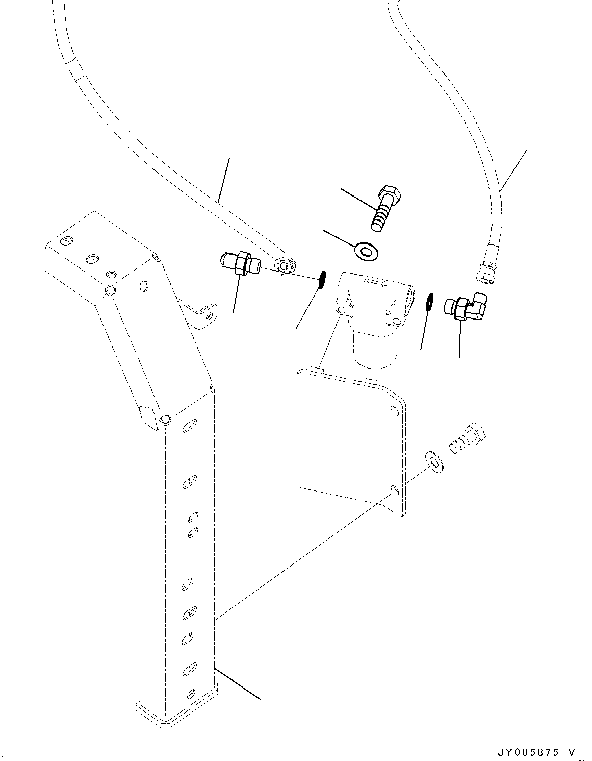 Komatsu parts book diagram for PC450LC-8R S/N 79001-UP: ACTUATOR PIPING, PILOT FILTER MOUNTING(#75001-)
