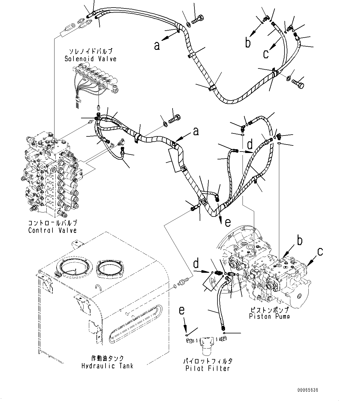 Komatsu parts book diagram for PC450LC-8R S/N 79001-UP: LS PIPING, (1-ADDITIONAL ACTUATOR PIPING, ACCUMULATOR)(#75001-)