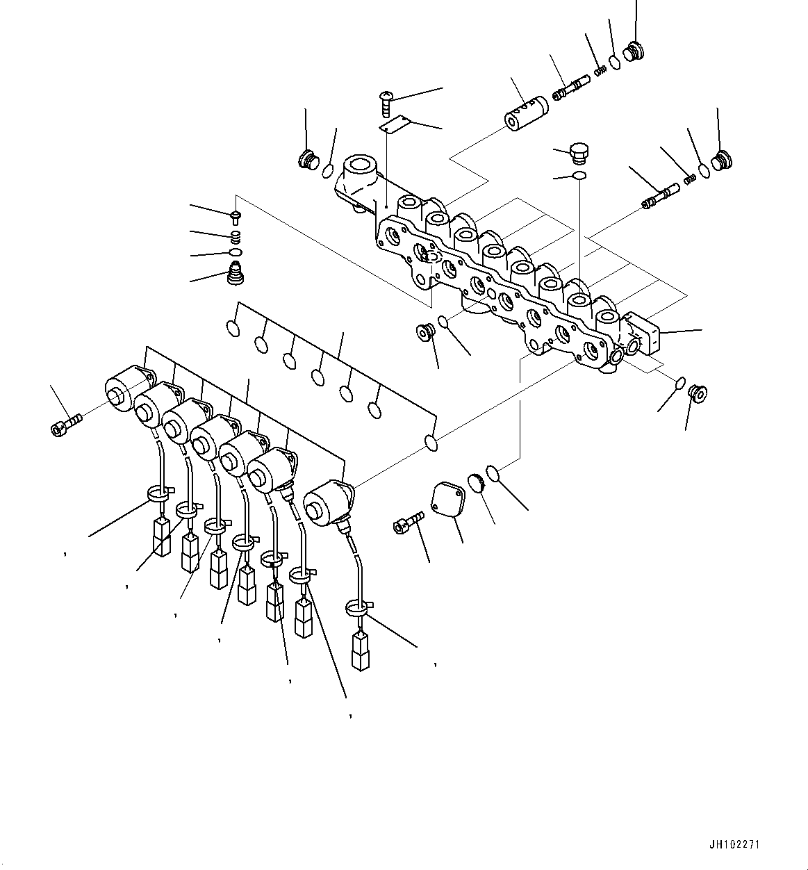 Komatsu parts book diagram for PC450LC-8R S/N 79001-UP: SOLENOID VALVE, INNER PARTS (1-SERVICE VALVE)(#76842-)