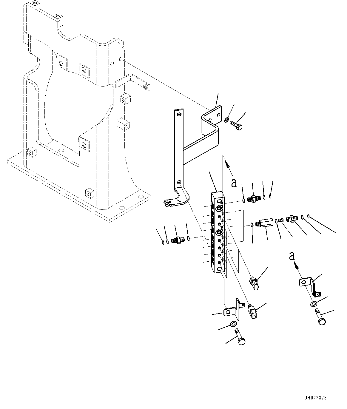 Komatsu parts book diagram for PC450LC-8R S/N 79001-UP: PRESSURE SWITCH BLOCK, (#76105-)
