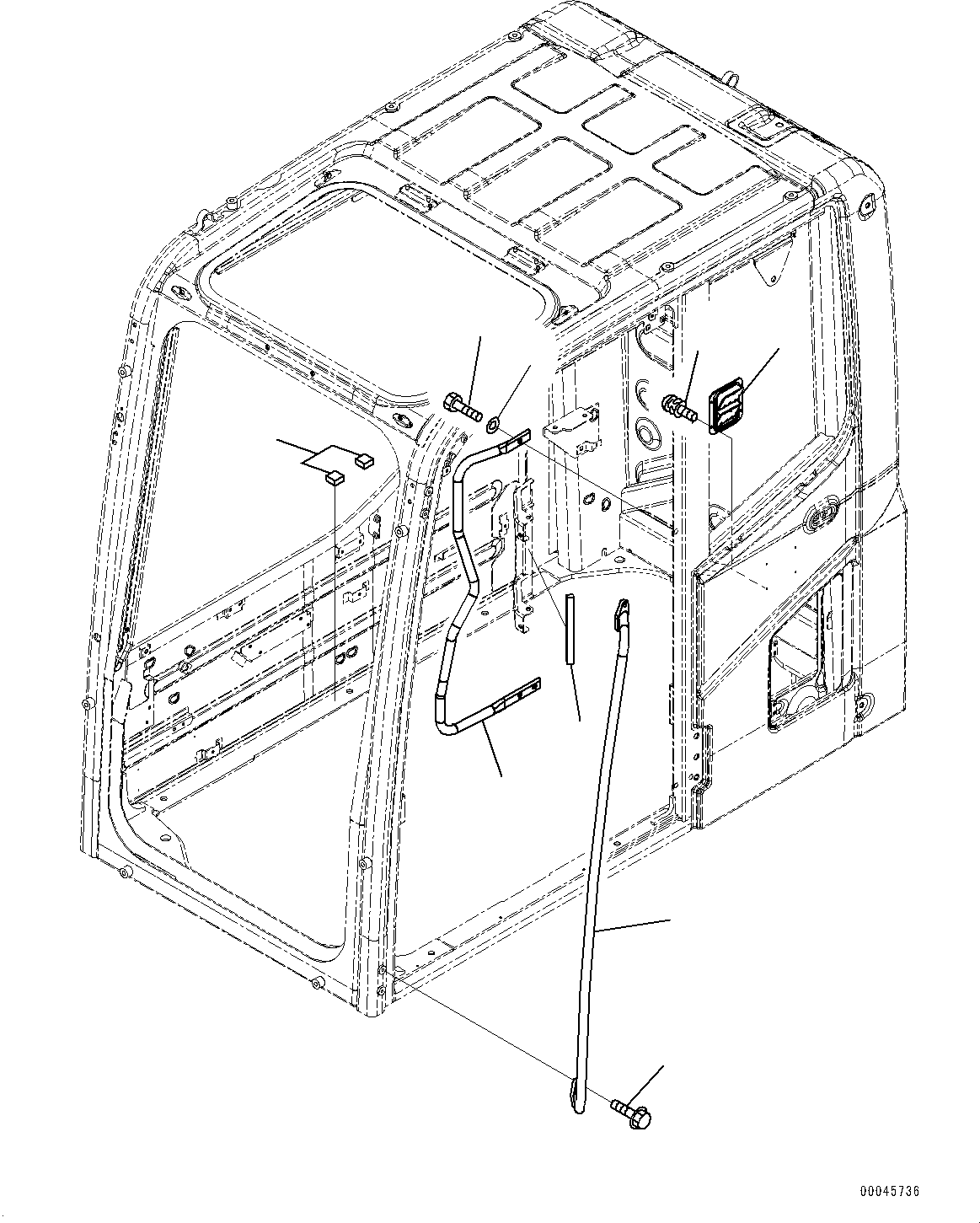 Komatsu parts book diagram for PC450LC-8R S/N 79001-UP: CAB, PRESSURE VALVE AND GRIP(#79001-)