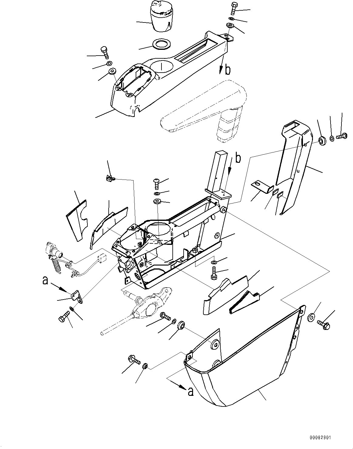 Komatsu parts book diagram for PC450LC-8R S/N 79001-UP: CAB, FLOOR, CONSOLE, L.H.(#79001-)
