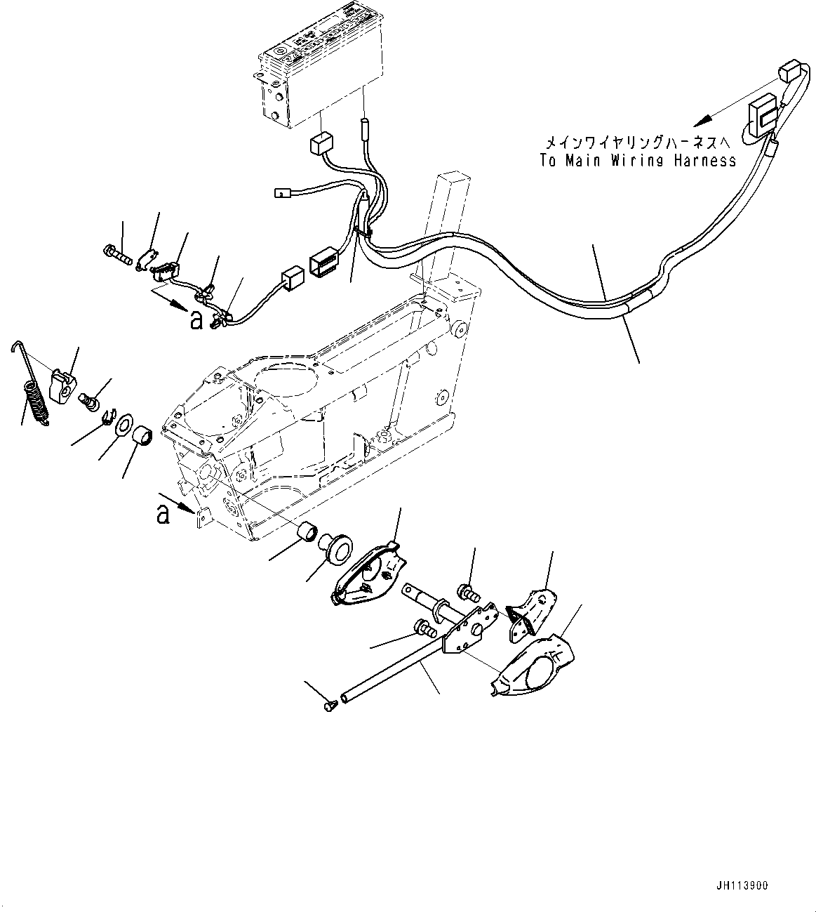 Komatsu parts book diagram for PC450LC-8R S/N 79001-UP: CAB, FLOOR, WORK EQUIPMENT LOCK LEVER(#79001-)